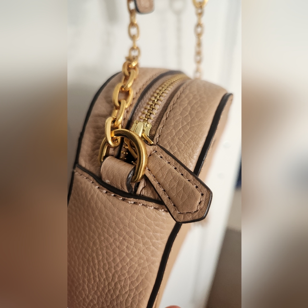 Tory Burch Beige Leather Crossbody Bag with Tassel - Picture 3 of 12